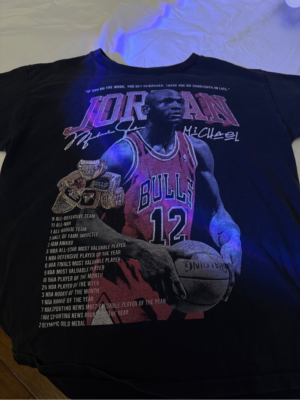 Vintage Michael Jordan Chicago Bulls Graphic Tee - Black with Red Accents